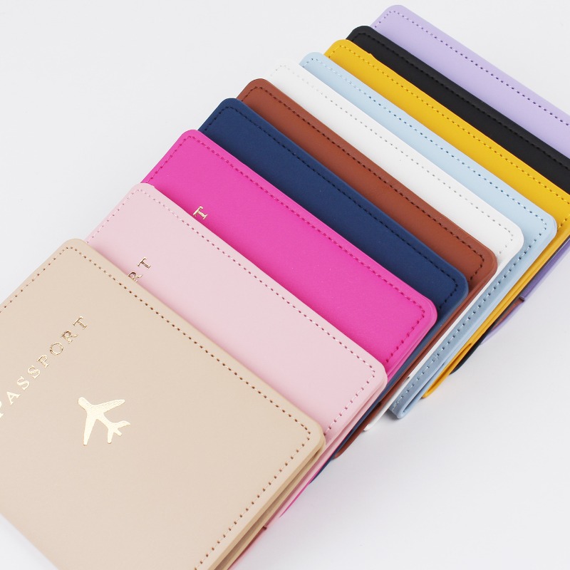 Tech Accessories Travel - ซองหนังพียู1ชิ้นเคสใส่พาสปอร์ตแบบเครื่องบินกระเป๋าเก็บบัตรกระเป๋าสตางค์แฟชั่นน้ำหนักเบาอุปกรณ์เดินทางสำหรับผู้หญิงหรือผู้ชาย