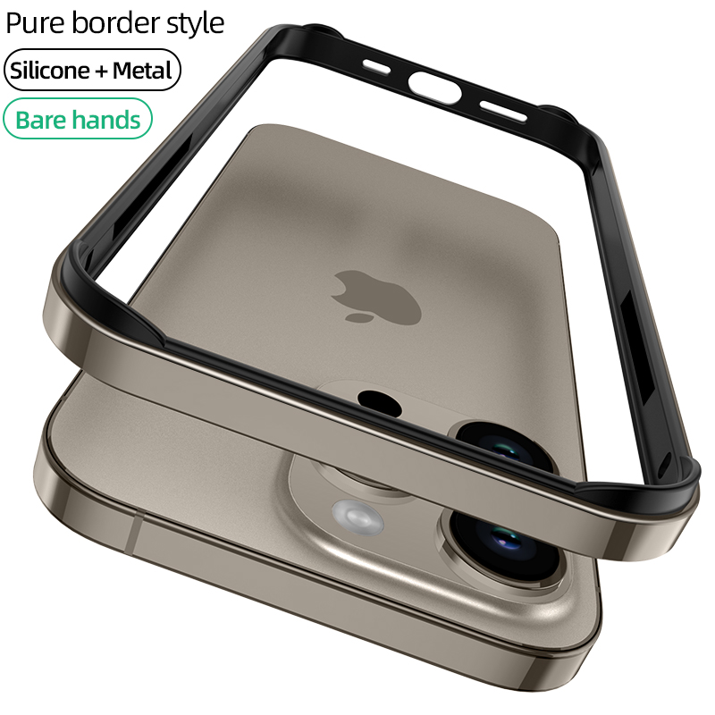 Tech Accessories Iphone - ไทเทเนียมสีเทากันชนสําหรับiPhone 15 Pro Max 14 Plus