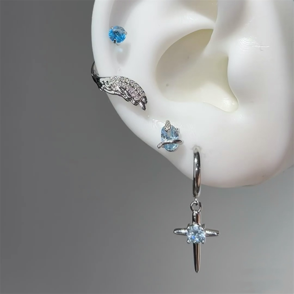 Y2K Tech Accessories - 1 Pcs Bling Zircon CROSS DROP