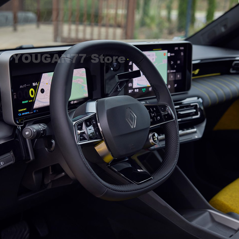 Tech Accessories Renault - ฝาครอบพวงมาลัยรถหนังสำหรับเรโนลต์ 5 อีเทค 2025 บางเฉียบกันลื่นพวงมาลัยอัตโนมัติเรโนลต์ 5