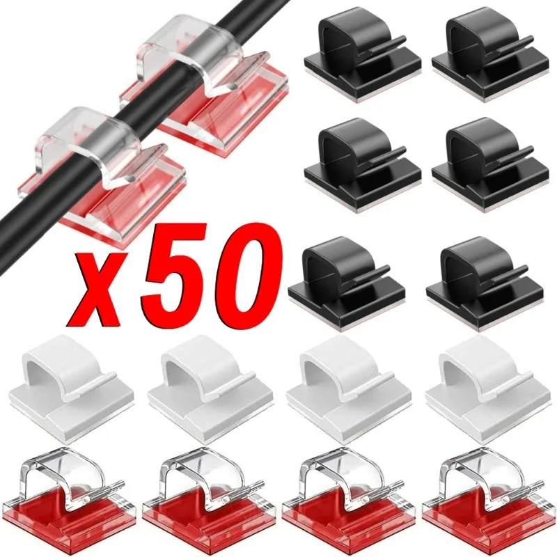 Desk Cable Clip - 10/20/50PCS CABLE Organizer คลิปลวด Winder ผู้ถือ