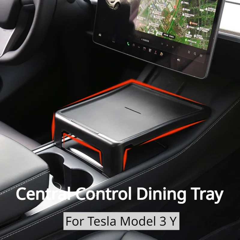 Tech Accessories Desk - ถาดอาหารสำหรับ Tesla รุ่น3 Y คอนโซลสำหรับรับประทานอาหารถาดรับประทานอาหารอเนกประสงค์โต๊ะเล็กรถอุปกรณ์ตกแต่งภายใน