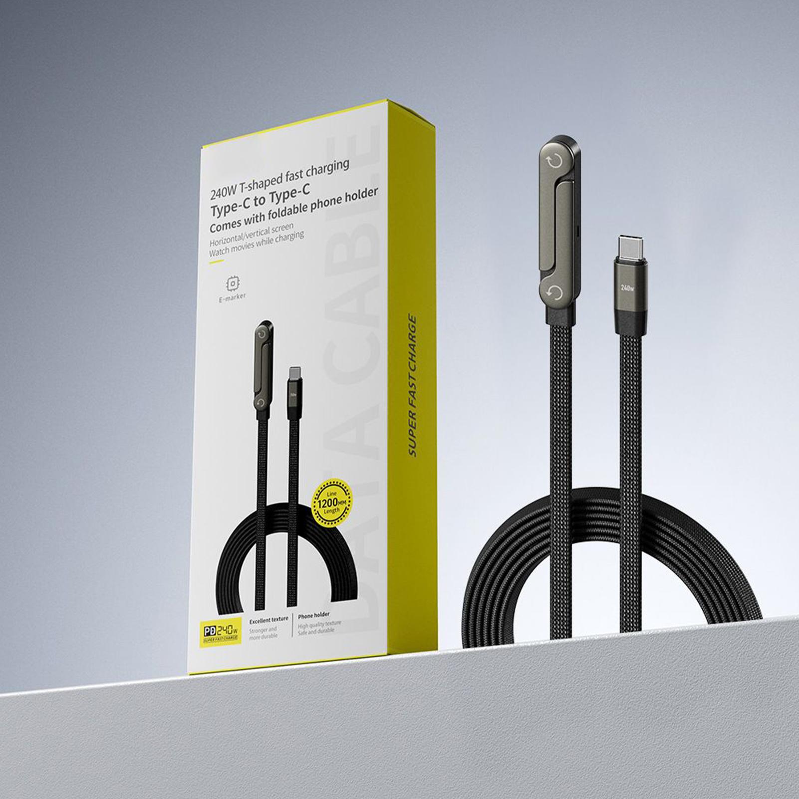 Tech Accessories Travel - สายชาร์จแบบซ่อน 2-in-1 อุปกรณ์เสริมโทรศัพท์มือถือ สายชาร์จเร็วพิเศษ สำหรับใช้ในบ้าน สำนักงาน