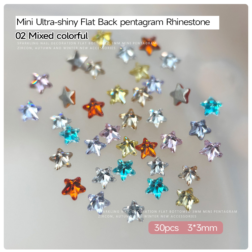 เพชรตกแต่งเล็บรูปดาวห้าแฉก 3 ม - Y2K Tech Accessories บทวิจารณ์และราคา