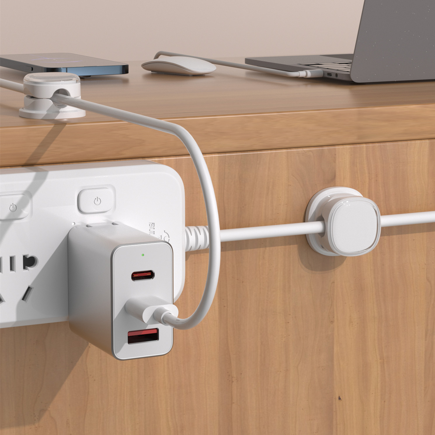 3/6/8/12PCS คลิปหนีบสายแม่เหล็ - Desk Cable Clip บทวิจารณ์และราคา