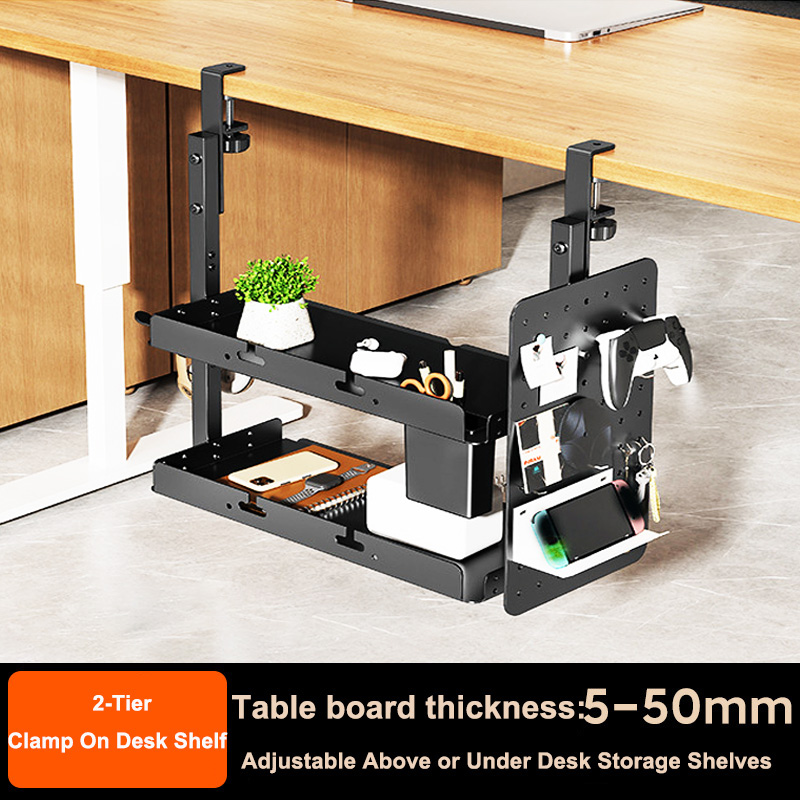 ชั้นวางของแบบหนีบขอบโต๊ะ 2 ชั้ - Tech Accessories Desk บทวิจารณ์และราคา