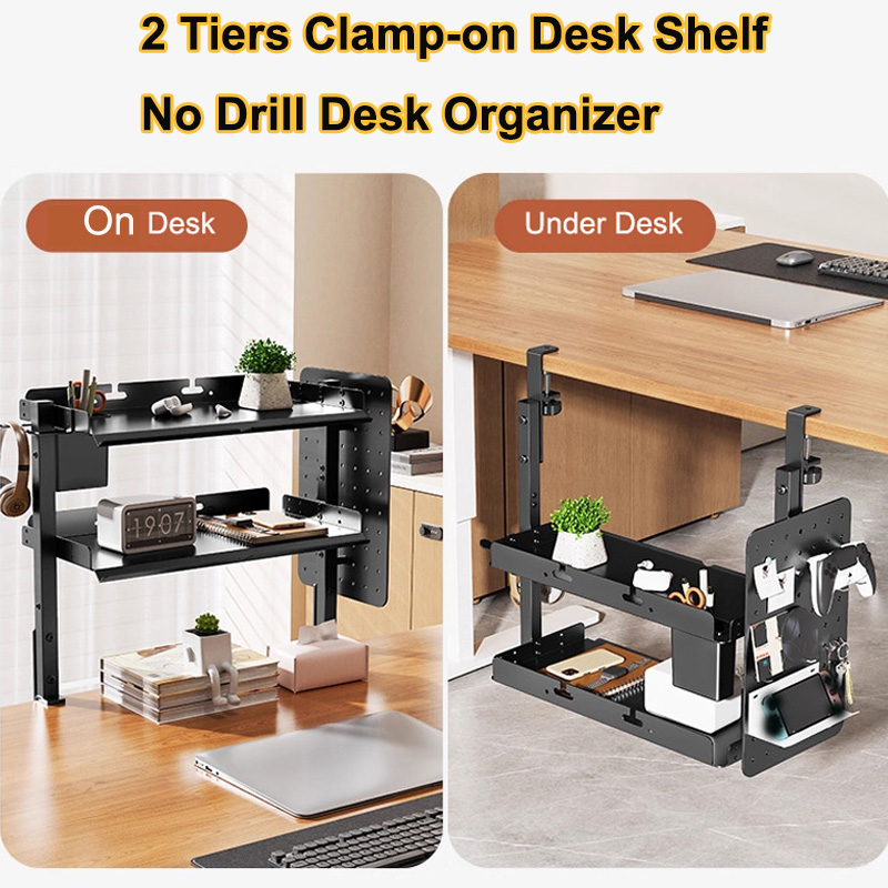 ชั้นวางของแบบหนีบขอบโต๊ะ 2 ชั้ - Tech Accessories Desk บทวิจารณ์และราคา