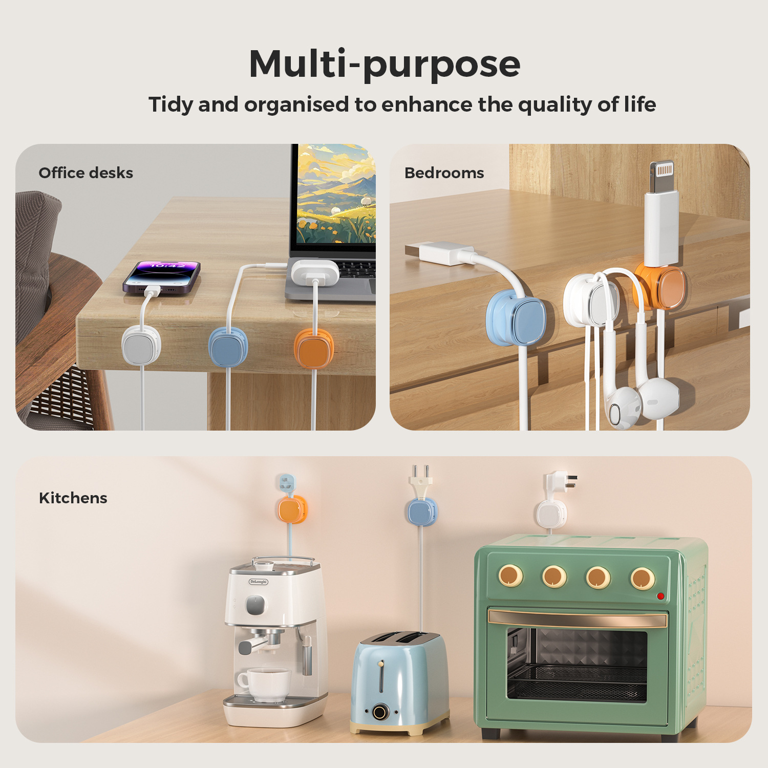 ที่เก็บสายไฟแบบกาว ตัวหนีบสายไ - Desk Cable Clip บทวิจารณ์และราคา